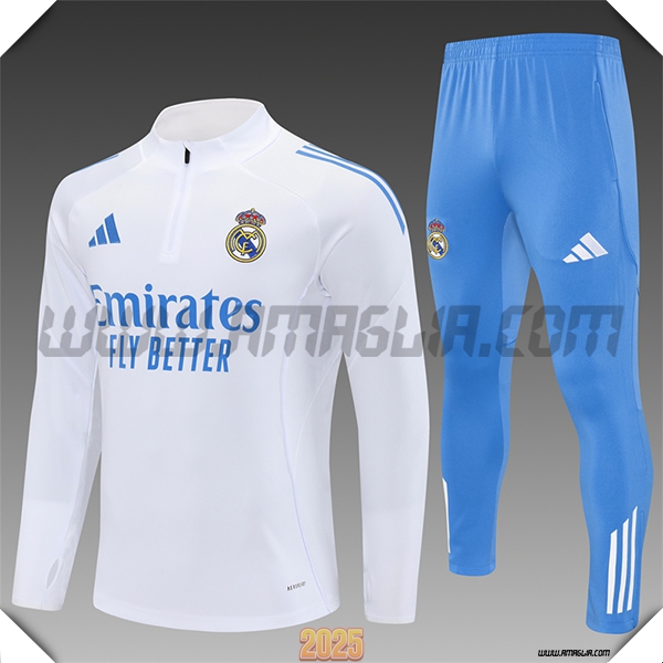 Tuta Calcio Real Madrid Bianco/Blu 2025 2026