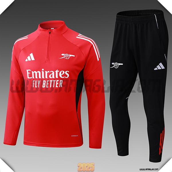 Tuta Calcio Arsenal Bambino Rosso/Nero/Bianco 2025 2026