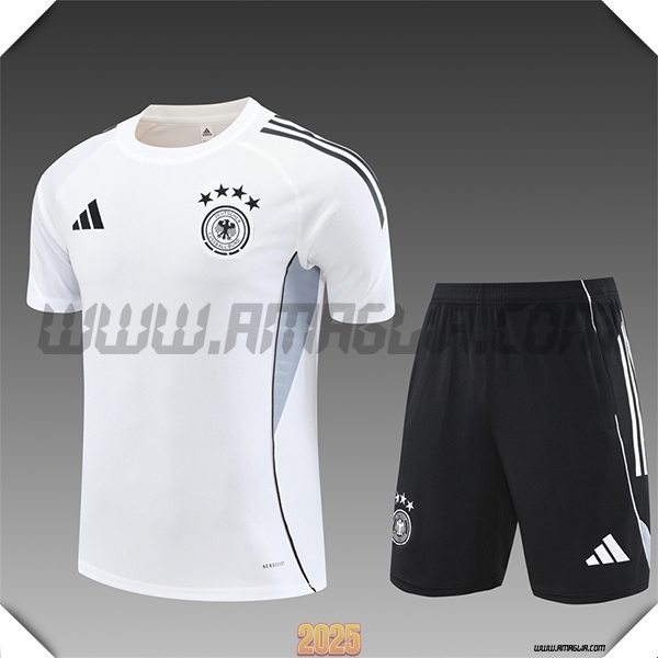 Kit Maglia Allenamento Germania Bambino Bianco/Nero/Grigio 2025 2026