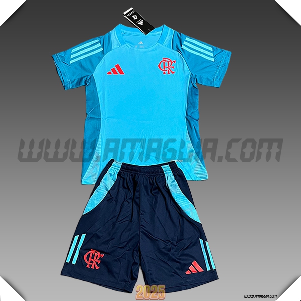 Kit Maglia Allenamento Flamengo Bambino Blu 2025 2026