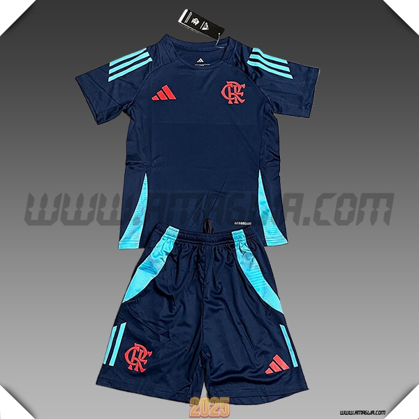 Kit Maglia Allenamento Flamengo Bambino Blu Scuro 2025 2026
