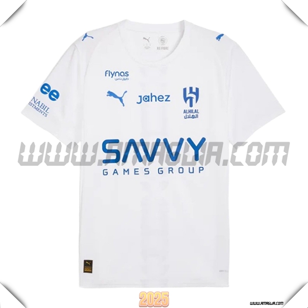 Nuovo Maglia da Al-Hilal Seconda 2025 2026 Bianco/Blu
