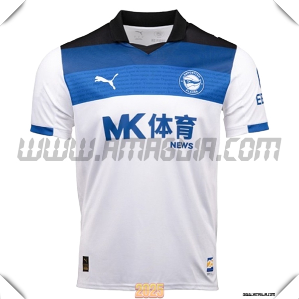 Nuovo Maglia da Alaves Seconda 2025 2026 Bianco/Blu