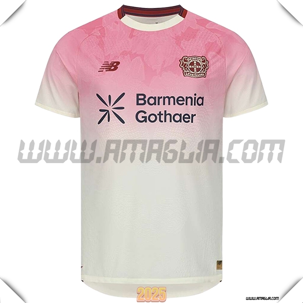 Nuovo Maglia da Bayer 04 Leverkusen Seconda 2025 2026 Bianco/Rose