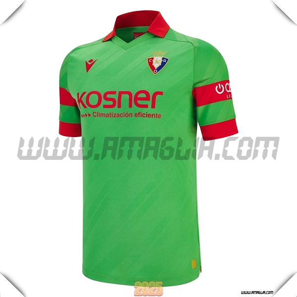 Nuovo Maglia da Osasuna Seconda 2025 2026 Verde/Rosso