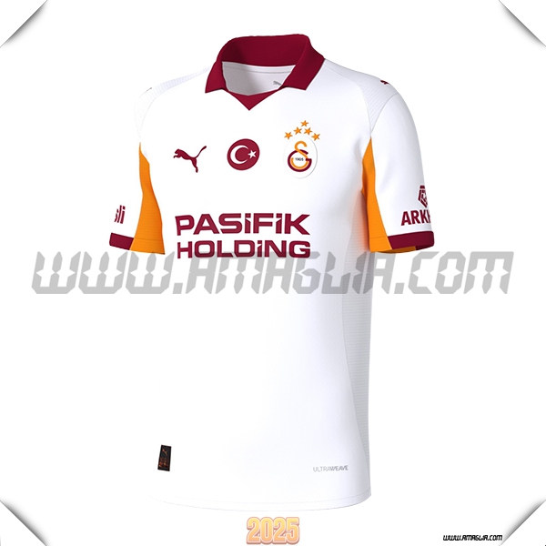 Nuovo Maglia da Galatasaray Seconda 2025 2026 Bianco/Rosso
