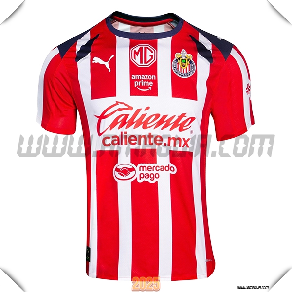 Nuovo Maglia da CD Guadalajara Prima 2025 2026 Rosso/Bianco