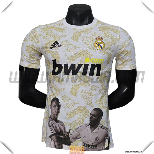 Maglia Calcio Real Madrid Edizione Speciale Bianco/GIALLO 2025 2026
