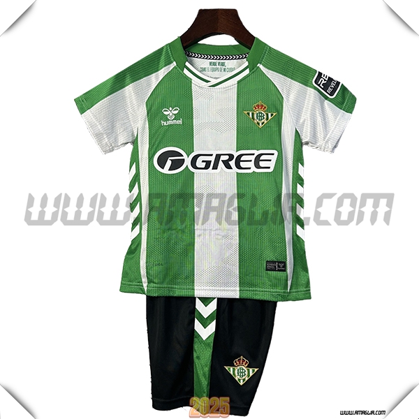Nuovo Maglia da Real Betis Bambino Prima 2025 2026 Verde/Bianco