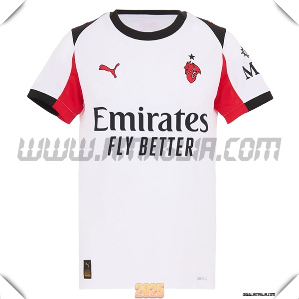Nuovo Maglia da AC Milan Donne Seconda 2025 2026 Bianco