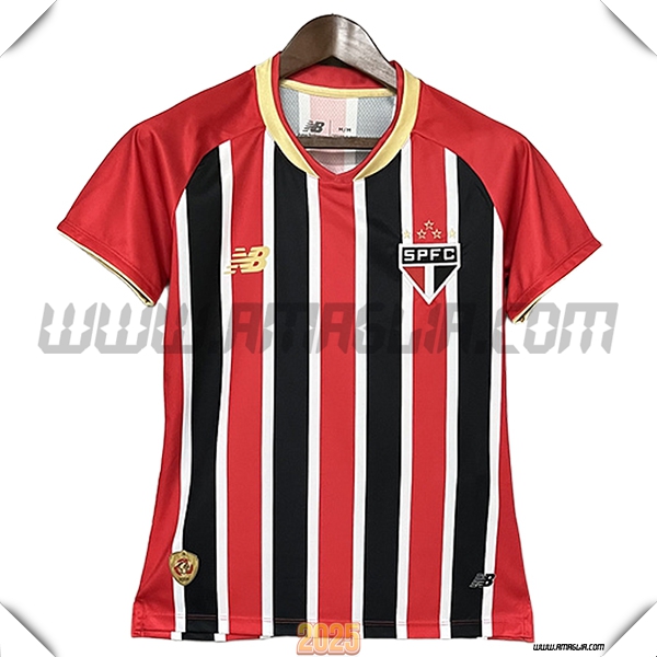 Nuovo Maglia da Sao Paulo FC Donne Seconda 2025 2026 Rosso/Nero