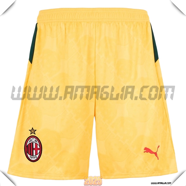 Terzo Pantaloncini AC Milan 2025 2026 GIALLO