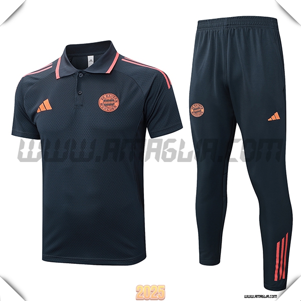 Kit Maglia Polo Bayern Monaco Grigio Scuro 2025 2026