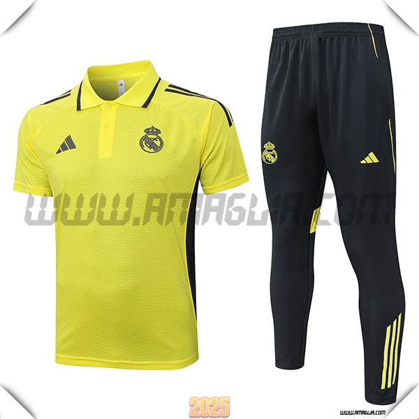 Kit Maglia Polo Real Madrid Giallo/Nero 2025 2026