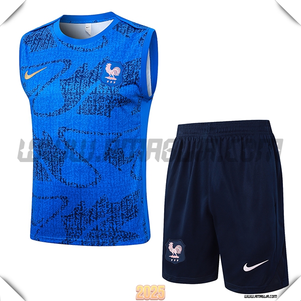 Kit Canotta Allenamento Francia Blu 2025 2026