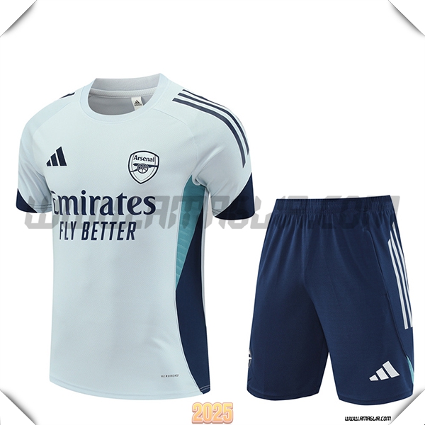 Kit Maglia Allenamento Arsenal Grigio/Blu 2025 2026