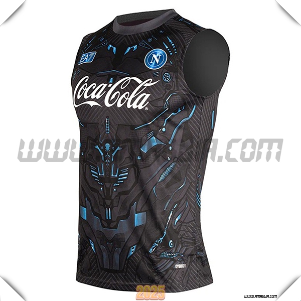 Canotta Allenamento SSC Napoli Nero/Blu 2025 2026