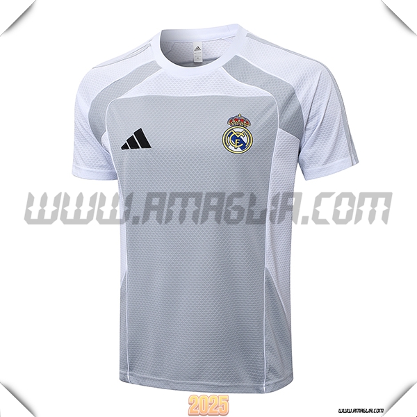 T Shirt Allenamento Real Madrid Grigio/Bianco 2025 2026