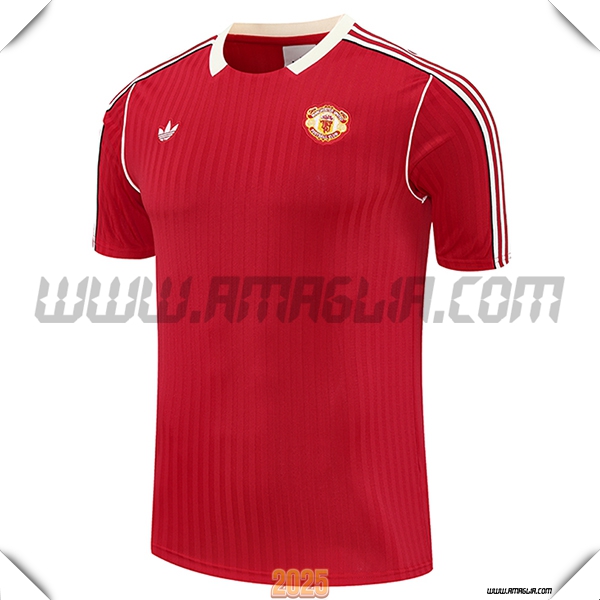 T Shirt Allenamento Manchester United Rosso 2025 2026