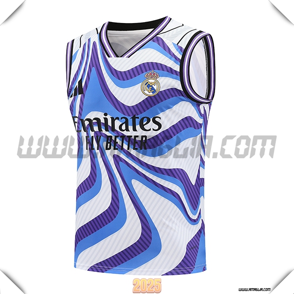 Canotta Allenamento Real Madrid Bianco/Blu/viola 2025 2026