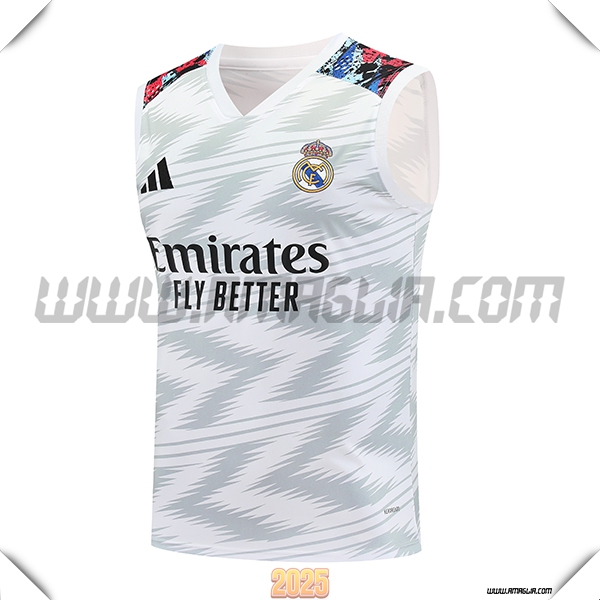 Canotta Allenamento Real Madrid Bianco/Grigio 2025 2026