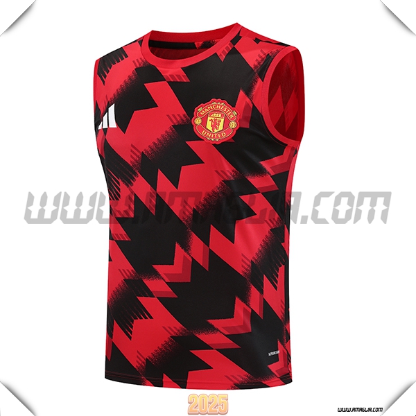 Canotta Allenamento Manchester United Rosso/Nero 2025 2026