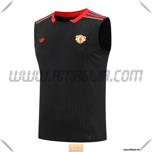 Canotta Allenamento Manchester United Nero/Rosso 2025 2026