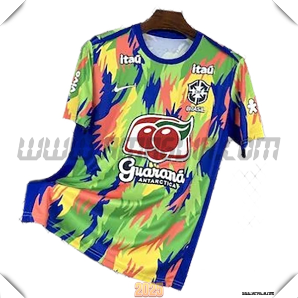 T Shirt Allenamento Brasile Verde/Blu/Giallo/Arancia 2025 2026