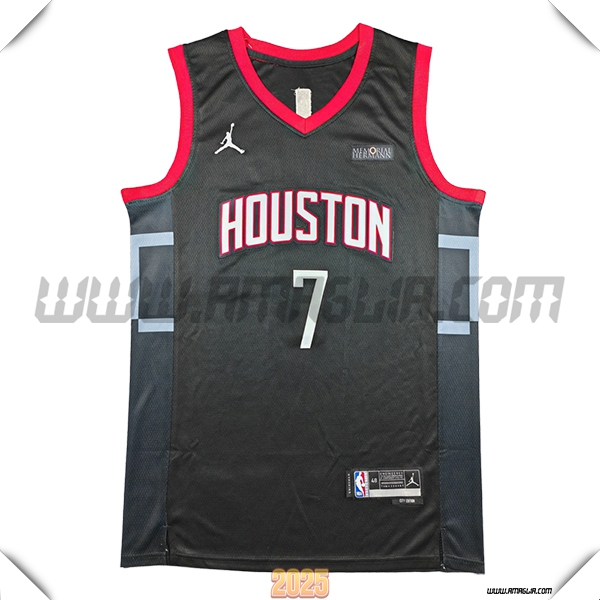 Maglia Houston Rockets (DURANT #7) 2025/26 Nero/Grigio/Rosso