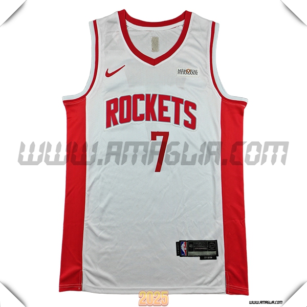 Maglia Houston Rockets (DURANT #7) 2025/26 Bianco/Rosso