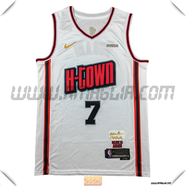 Maglia Houston Rockets (DURANT #7) 2025/26 Bianco/Rosso/Nero