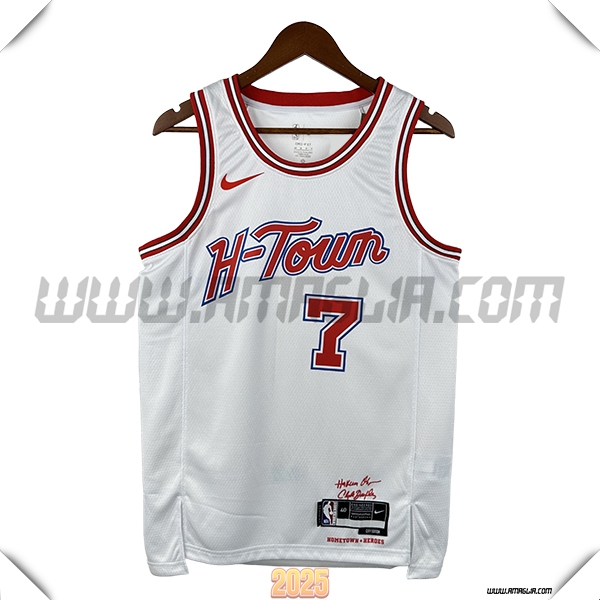 Maglia Houston Rockets (DURANT #7) 2025/26 Bianco/Rosso -02