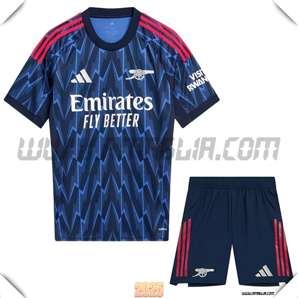 Kit Maglia da Arsenal Seconda + Pantaloncini Blu/Nero 2025 2026