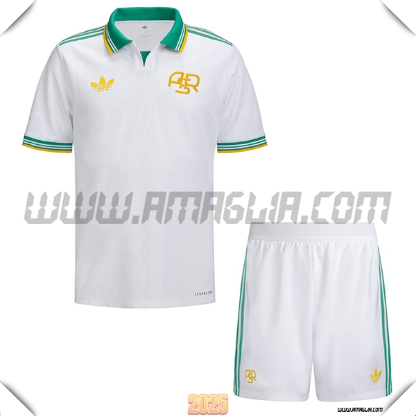 Kit Maglia da AS Roma Seconda + Pantaloncini Bianco 2025 2026