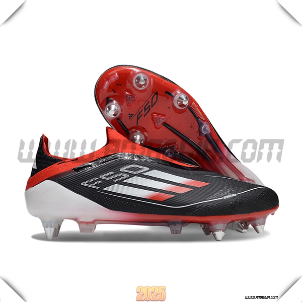 Adidas Scarpe Da Calcio F50 Elite Laceless SG Nero/Arancia/Bianco