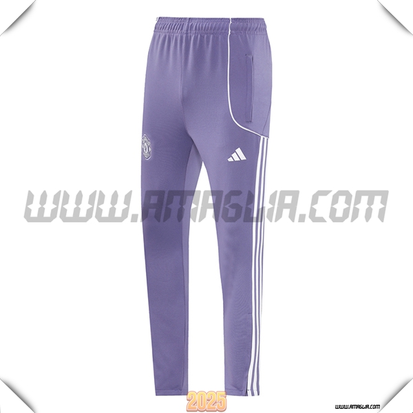 Pantaloni Da Allenamento Manchester United viola/Bianco 2025 2026