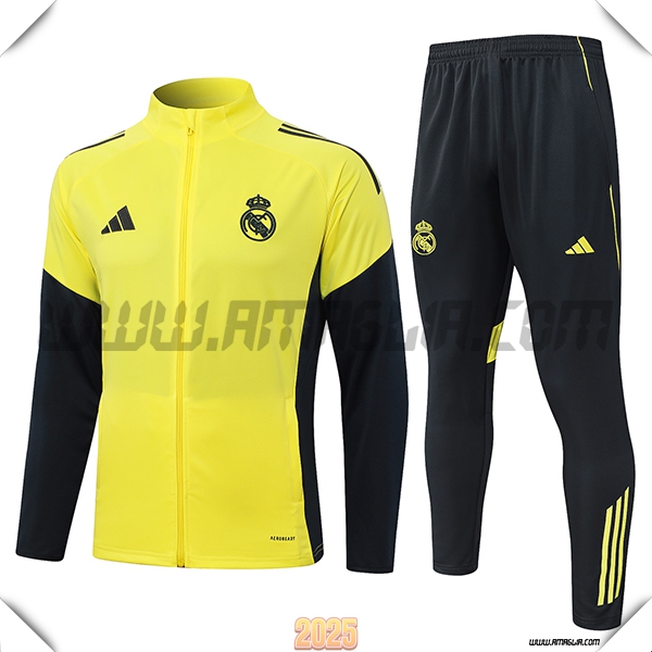 Tuta Calcio Giacca Real Madrid Giallo/Nero 2025 2026