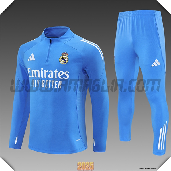 Tuta Calcio Real Madrid Bambino Azzurro 2025 2026