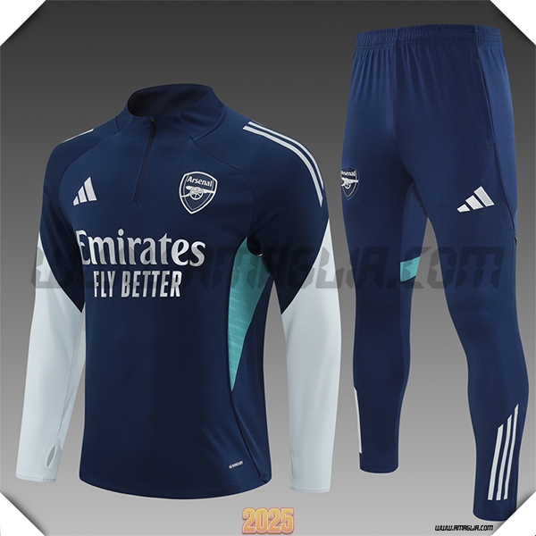 Tuta Calcio Arsenal Bambino Blu/Grigio 2025 2026