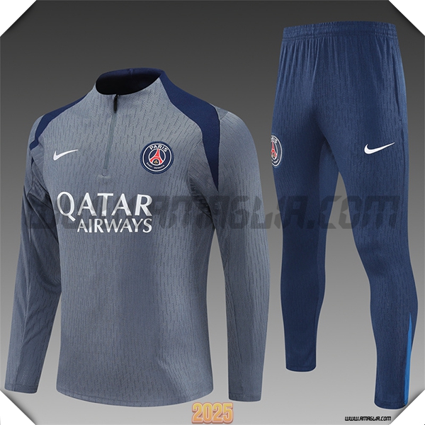 Tuta Calcio PSG Bambino Grigio/Blu 2025 2026