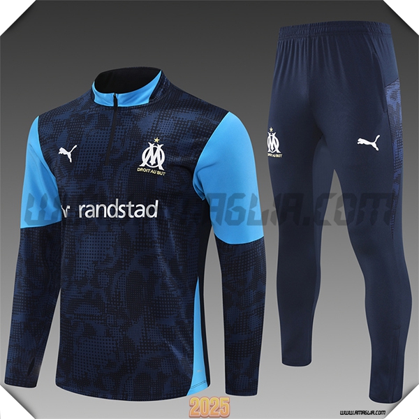 Tuta Calcio Marsiglia Bambino Blu Reale 2025 2026