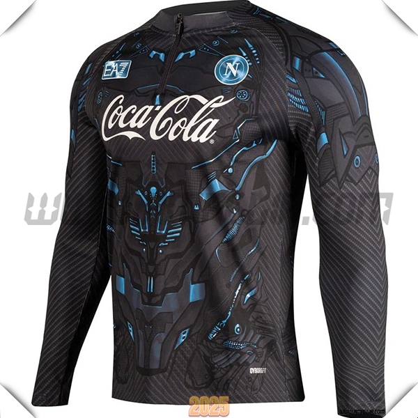 Felpa Allenamento SSC Napoli Nero/Blu 2025 2026