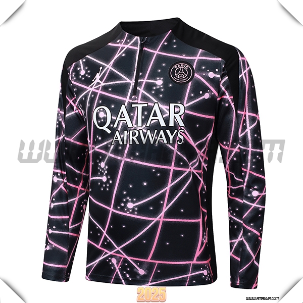 Felpa Allenamento PSG Nero/Rosa 2025 2026