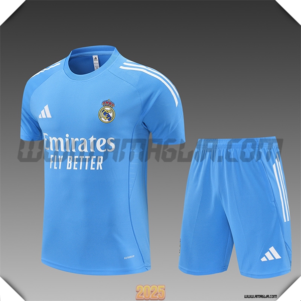 Kit Maglia Allenamento Real Madrid Bambino Azzurro 2025 2026