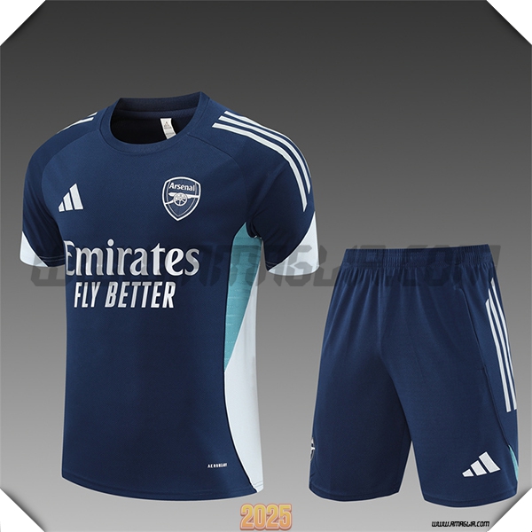 Kit Maglia Allenamento Arsenal Bambino Blu/Bianco 2025 2026