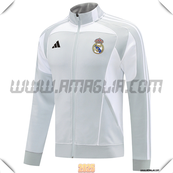 Giacca Calcio Real Madrid Grigio/Bianco 2025 2026
