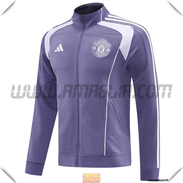Giacca Calcio Manchester United viola/Bianco 2025 2026