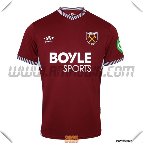Nuovo Maglia da West Ham Prima 2025 2026 Rosso scuro