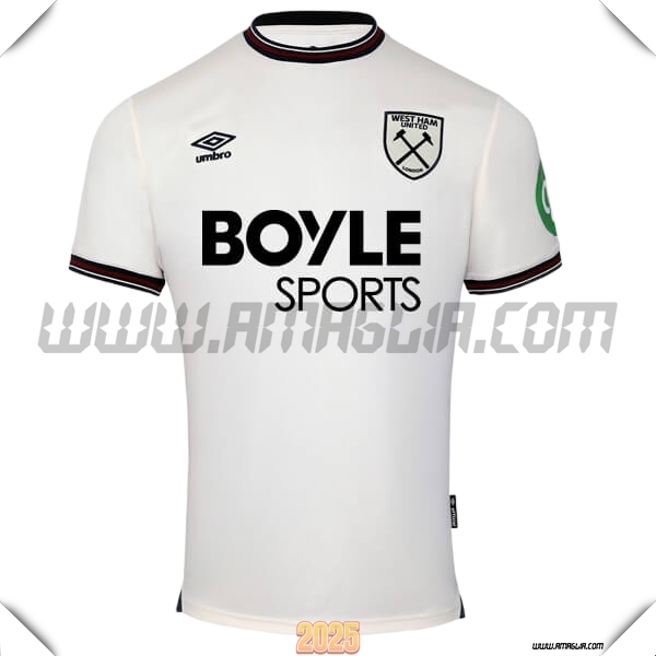 Nuovo Maglia da West Ham Seconda 2025 2026 Bianco