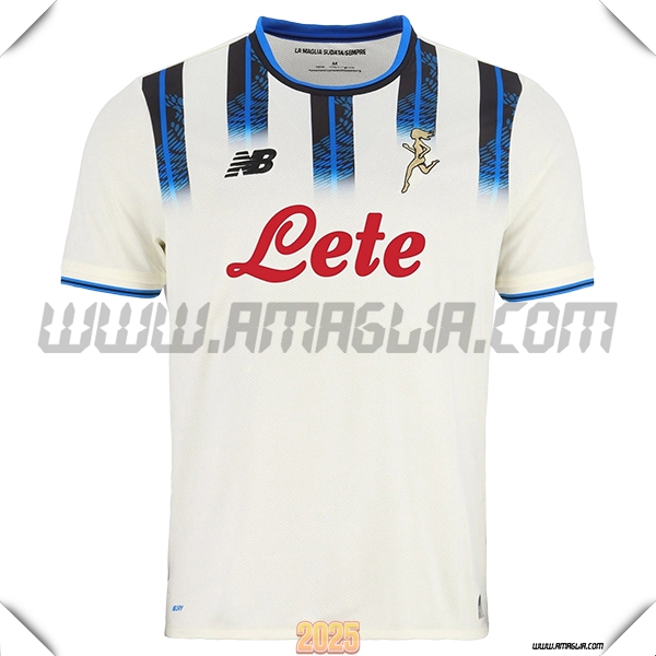 Nuovo Maglia da Atalanta Seconda 2025 2026 Bianco/Blu/Nero